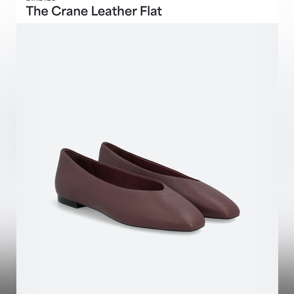 Birdies Crane Leather Ballet Flat in Port 🩰 🍷